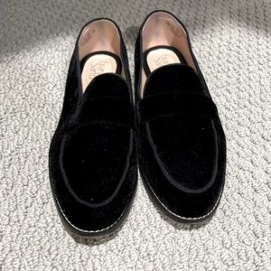 Black velvet loafers